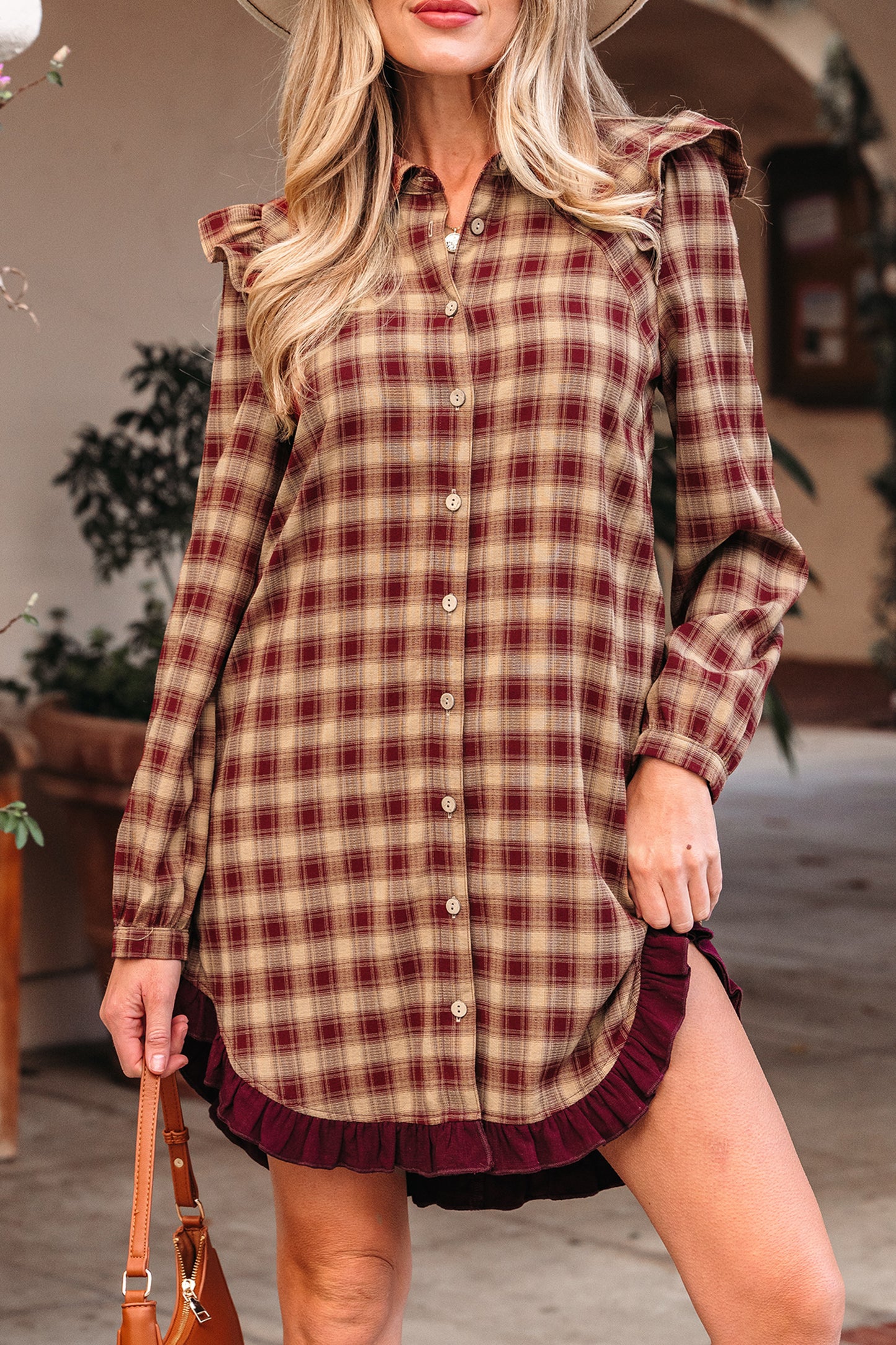 Jane | Plaid Prairie Ruffle Dress