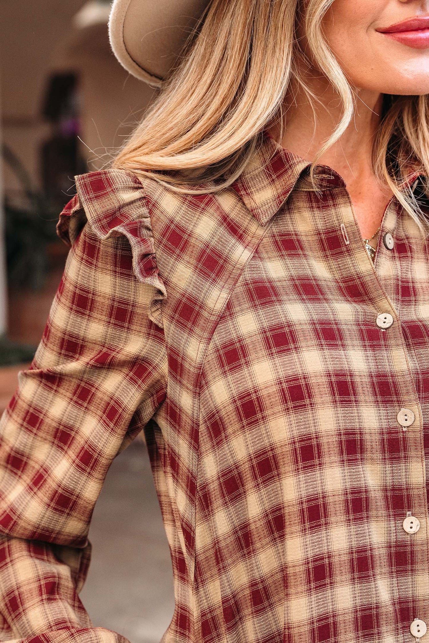 Jane | Plaid Prairie Ruffle Dress