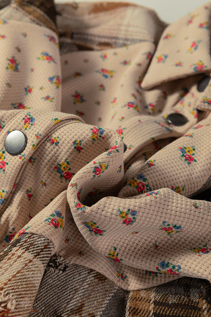 Adelle | Boho Floral Plaid Patchwork Shacket