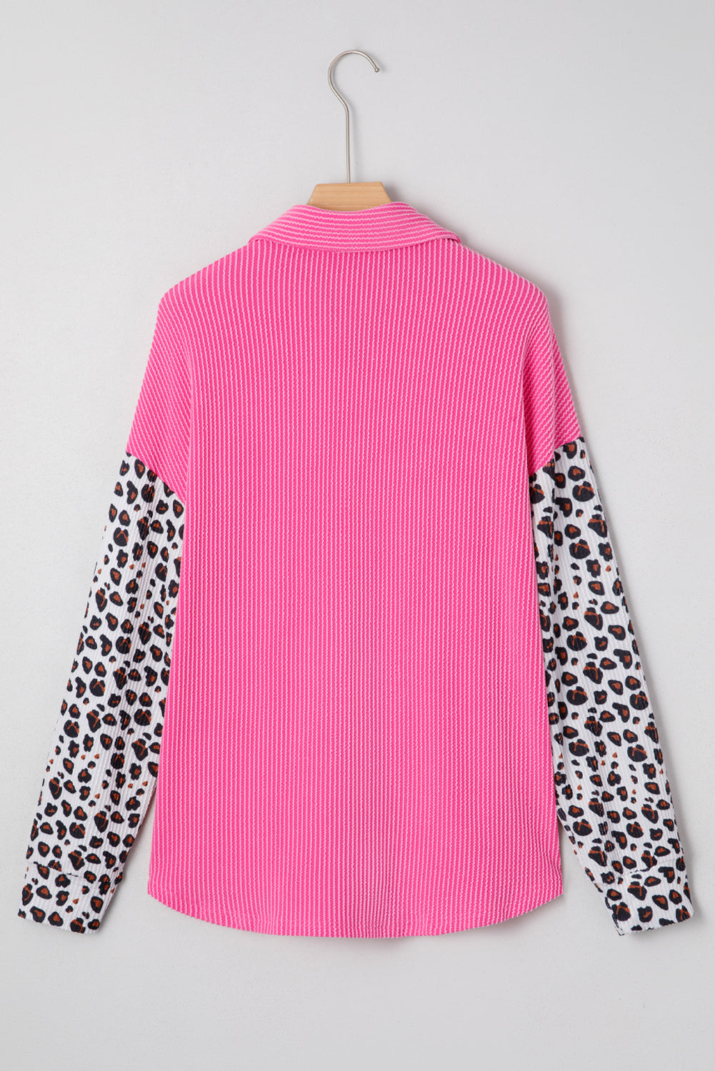 Courtney | Leopard Patchwork Ribbed Shirt Jacket