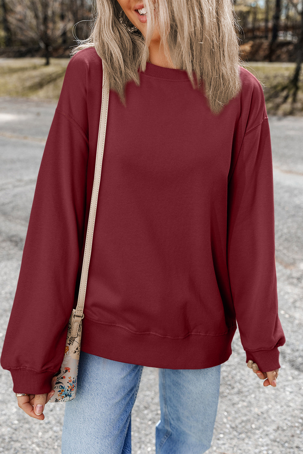 Cristina | Classic Drop Shoulder Crewneck Sweatshirt