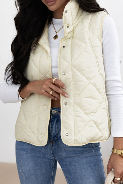 Barbara | Quilted High-Neck Vest Coat