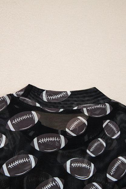 Celeste | Game Day Rugby Mesh Sheer Top