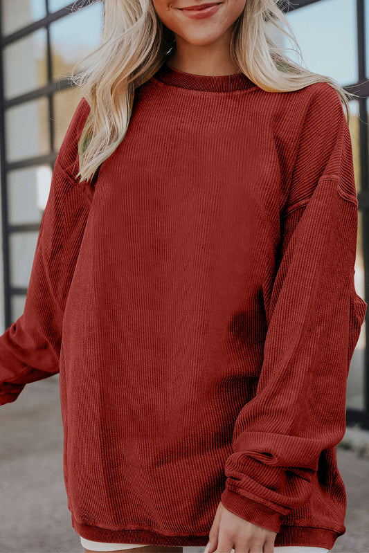 Caroline | Pop Color Corduroy Sweatshirt