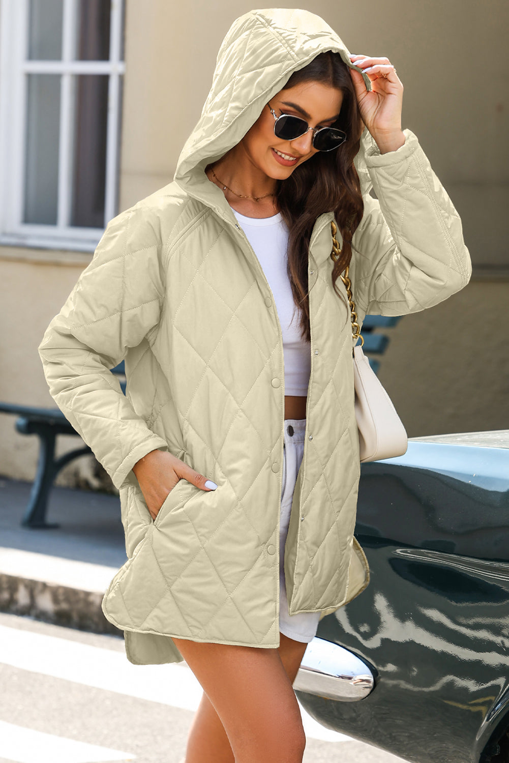 Leila | Quilted Puffer Coat with Snap Closures