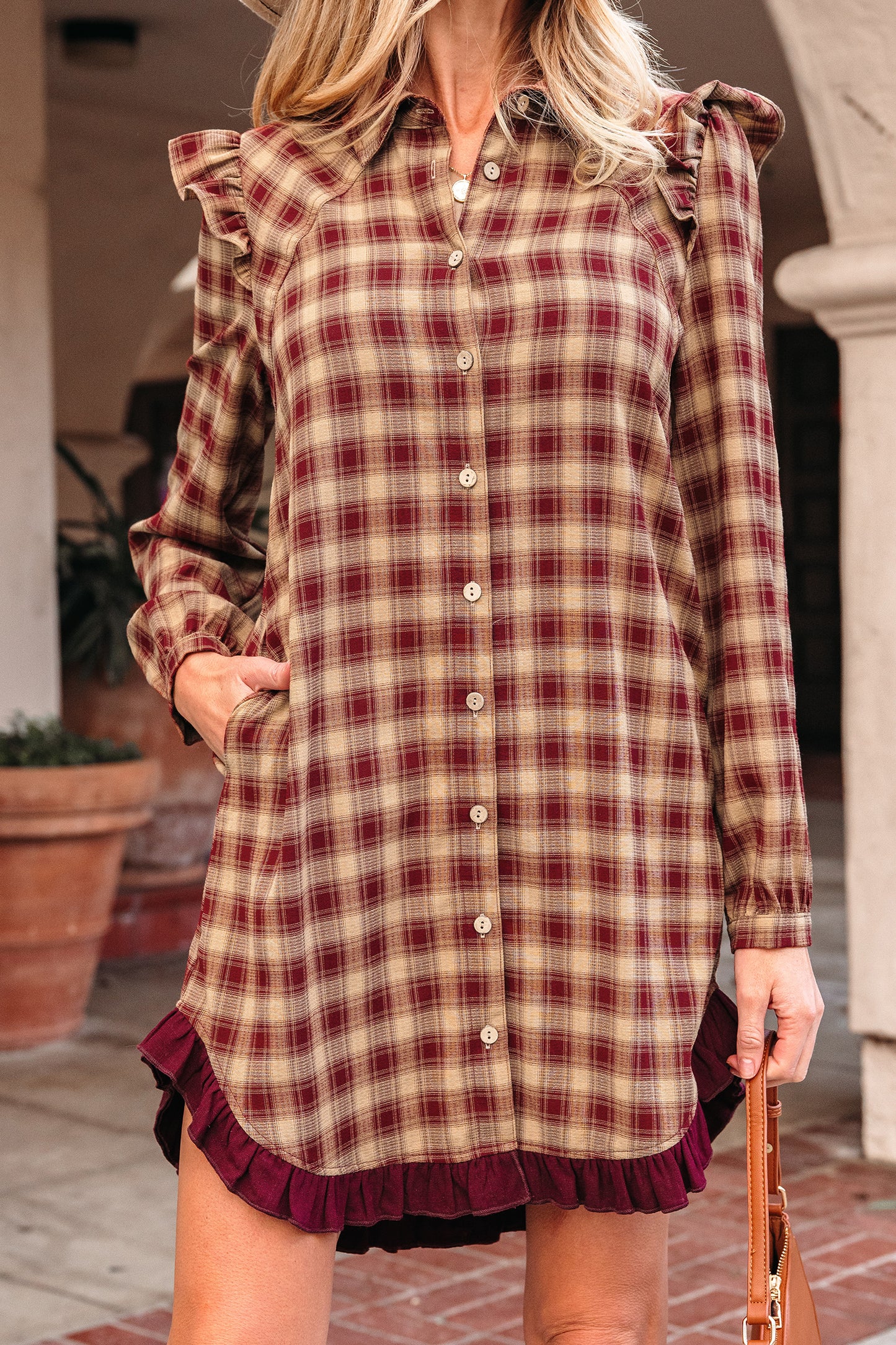 Jane | Plaid Prairie Ruffle Dress