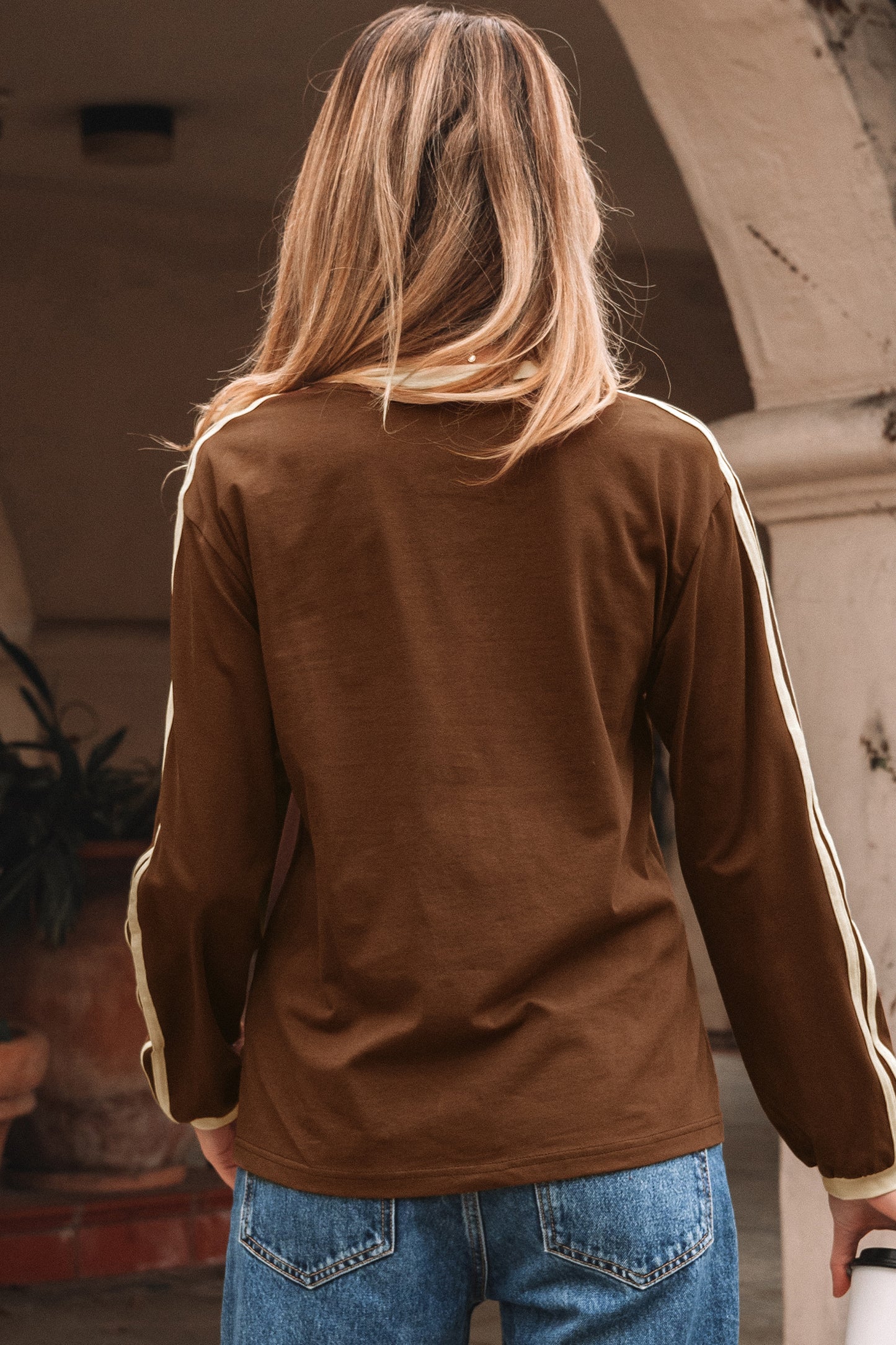 Freya | Vibrant Green Contrast Striped Long Sleeve Tee