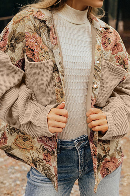Lira | Floral Jacquard Patchwork Jacket