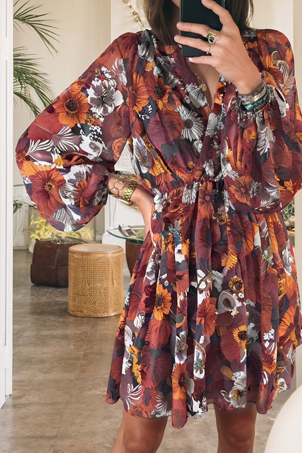 Helena | Floral Wrap Mini Dress