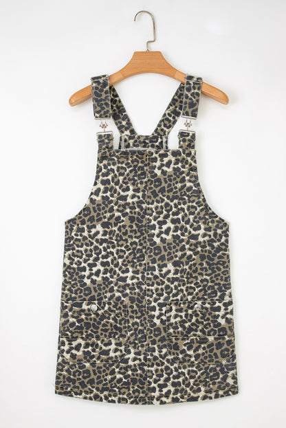 Zara | Leopard Print Denim Dress