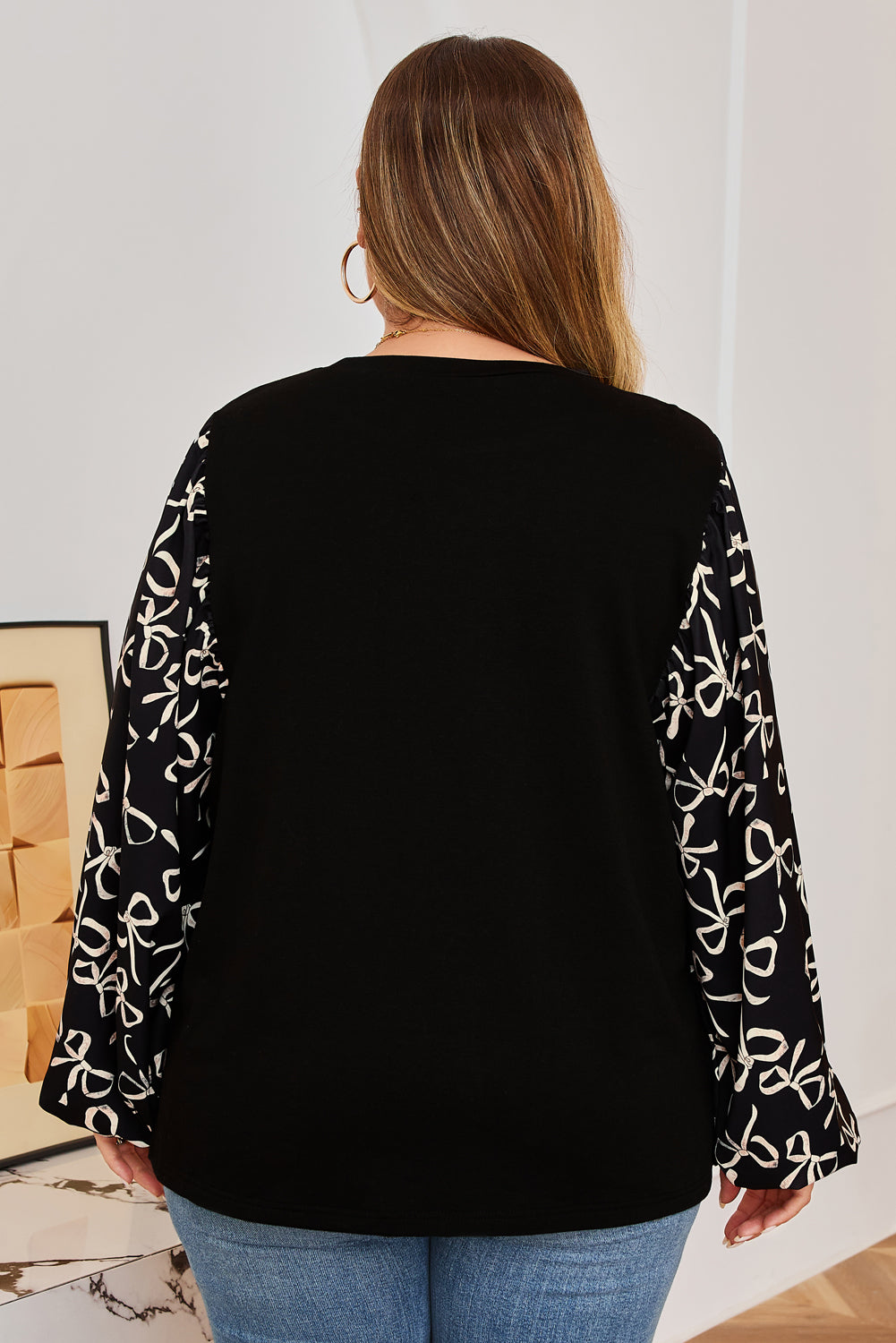 Amelia | Satin Balloon-Sleeve Plus Top