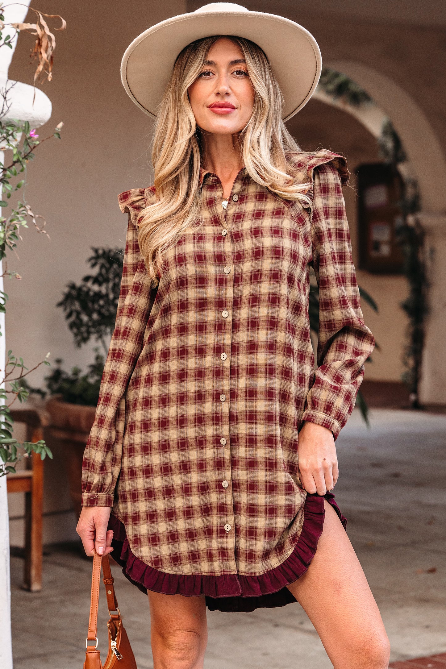 Jane | Plaid Prairie Ruffle Dress