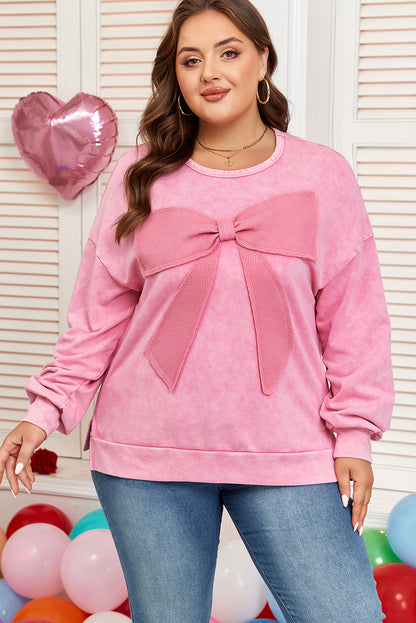 Cassy | Plus Size Mineral Wash Waffle Sweatshirt