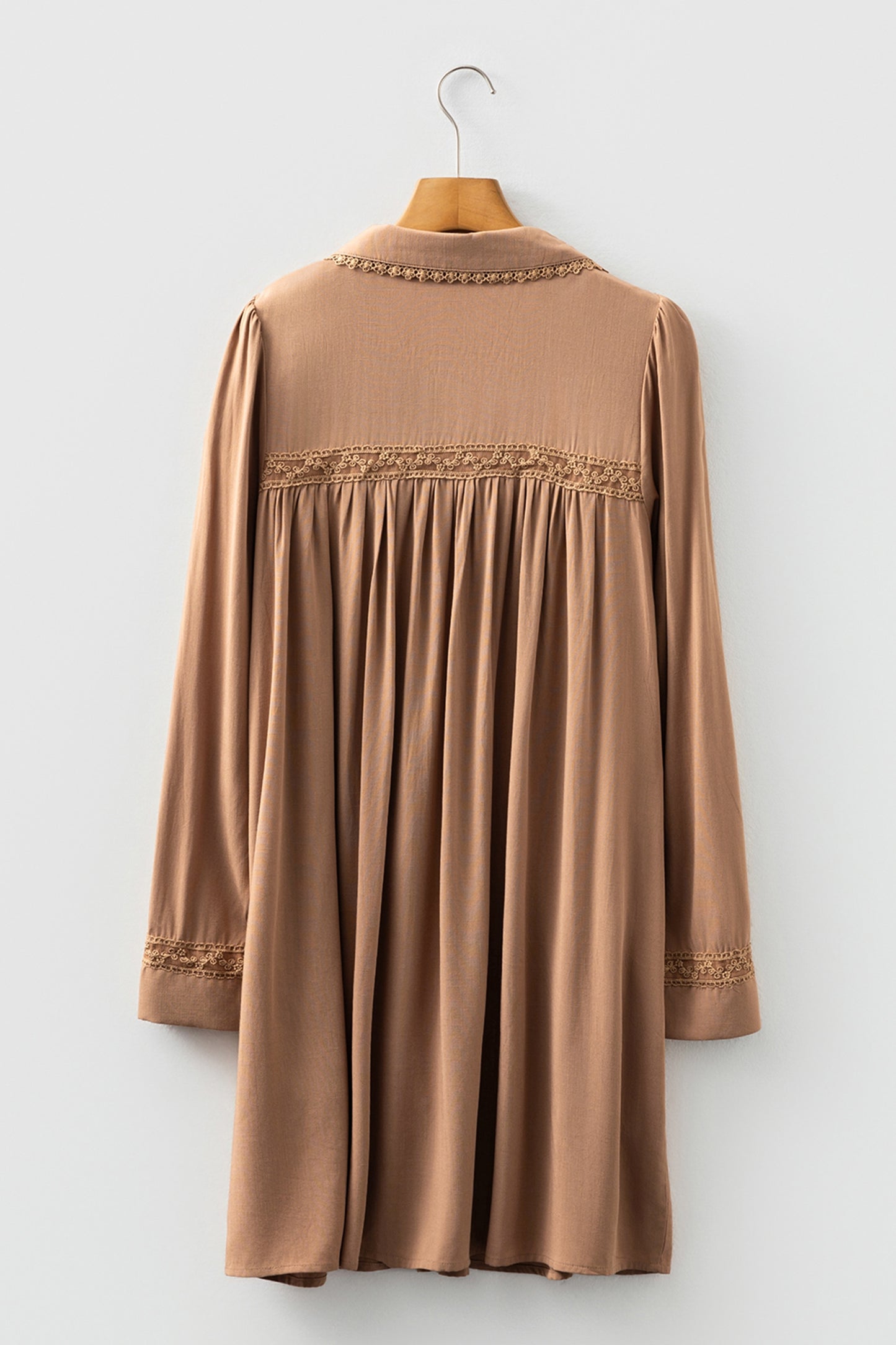 Carmela | Peter Pan Lace Trim Shirt Dress