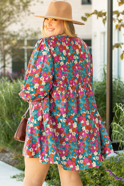 Jeanette | Floral Ruffle Plus Dress