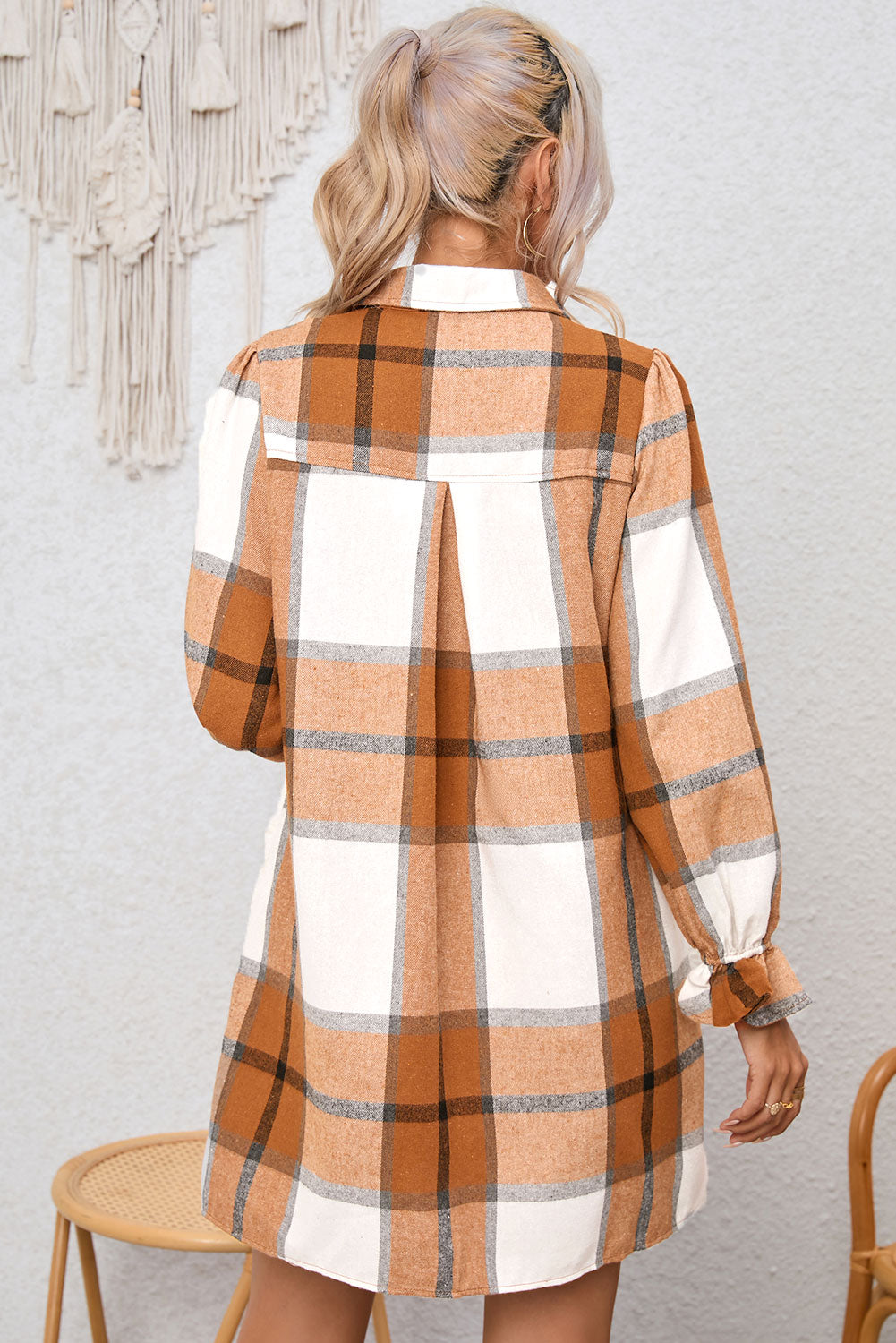Aria | Plaid Collared Shirt Dress