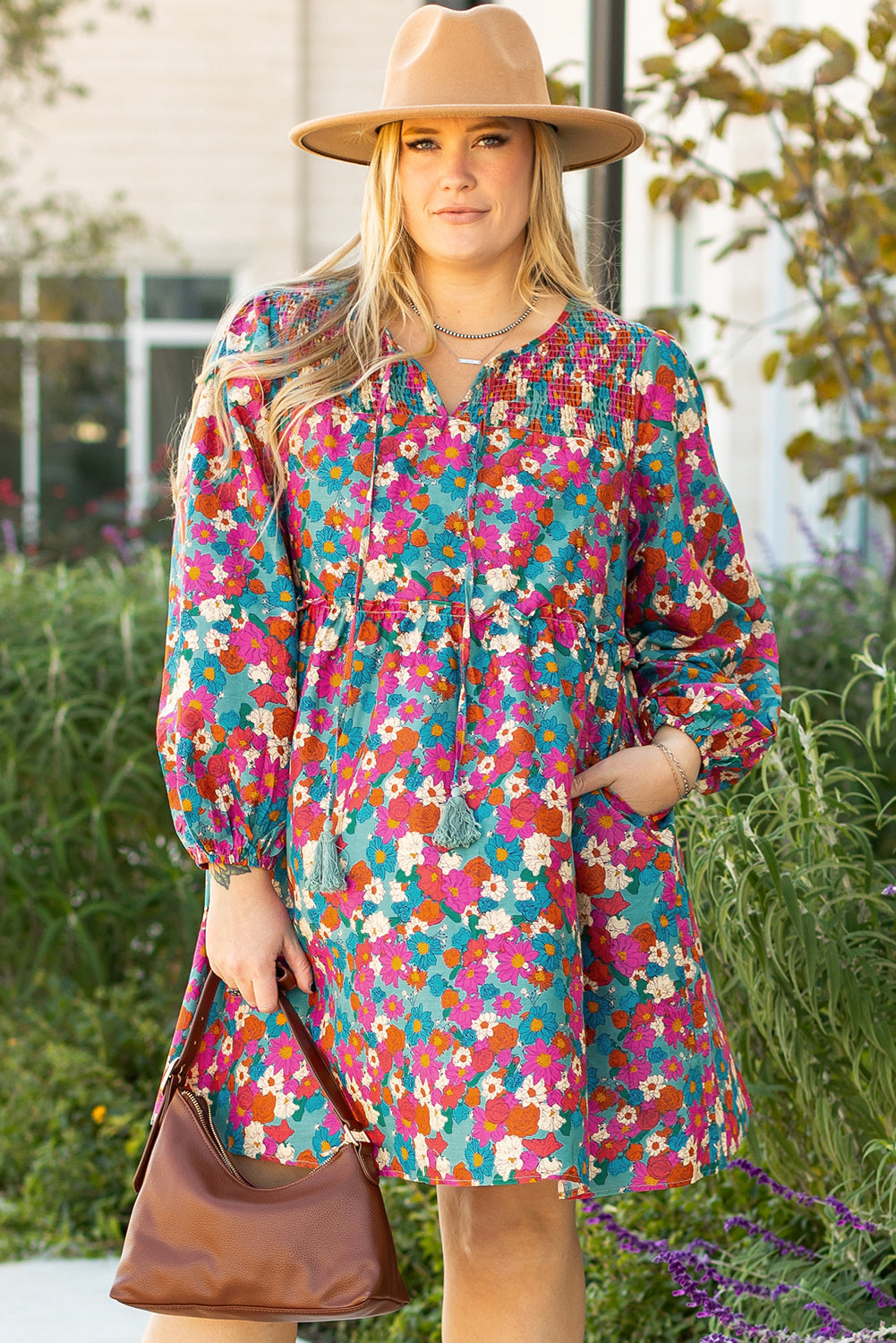 Jeanette | Floral Ruffle Plus Dress