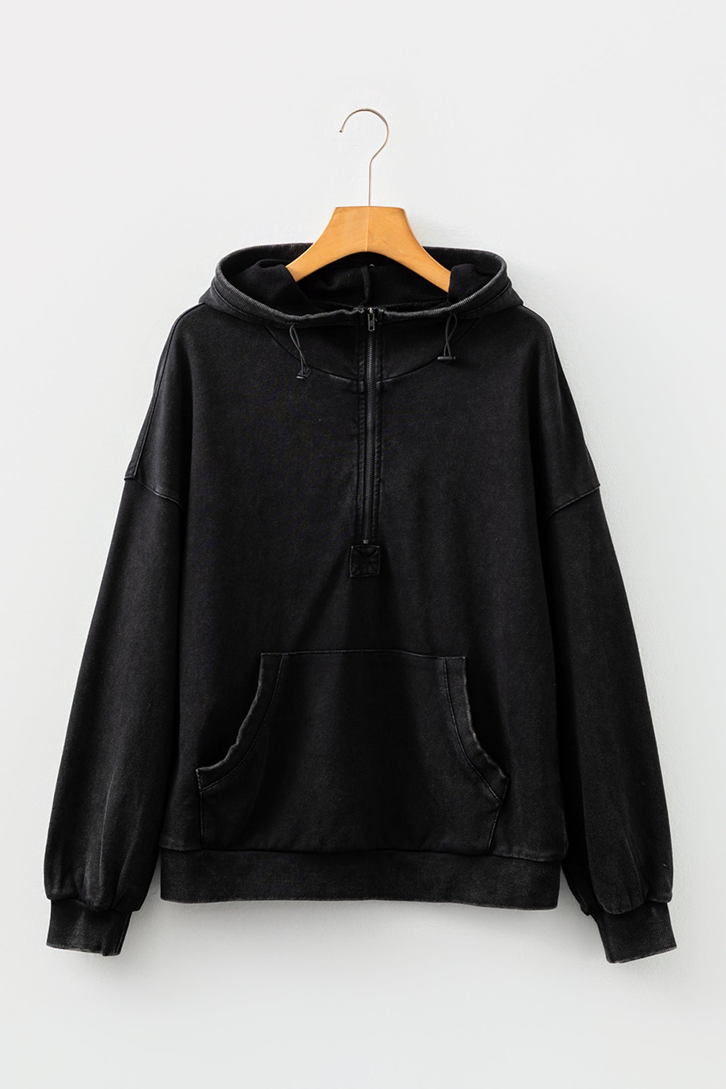 Belle | Mineral Wash Half-Zip Hoodie