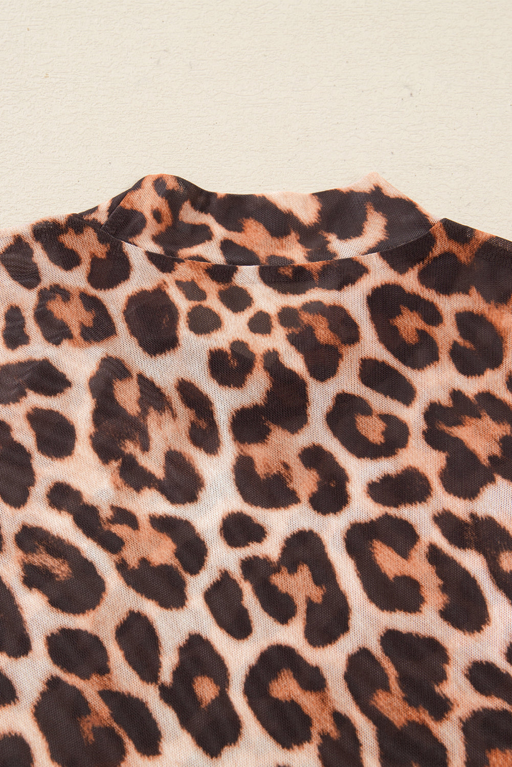 Valentina | Leopard Print Mesh Long Sleeve Top