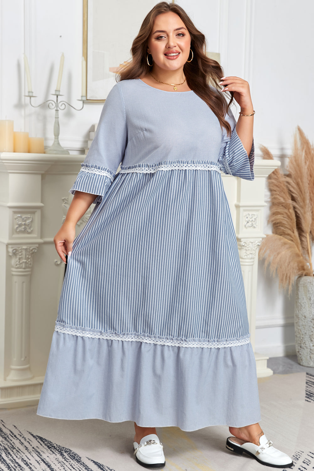 Heidy | Plus Size Striped Maxi Dress