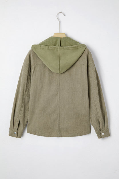 Laurel Green 2 in 1 Thermal Knit Textured Hooded Jacket