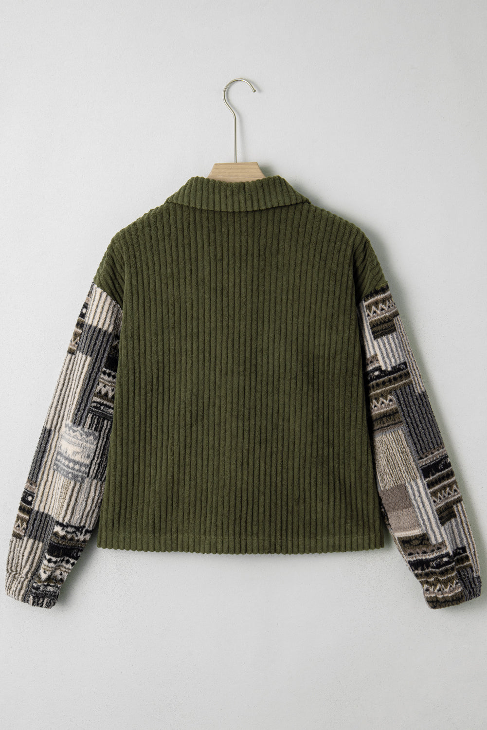 Vivienne | Ribbed Fleece Plaid Patchwork Jacket