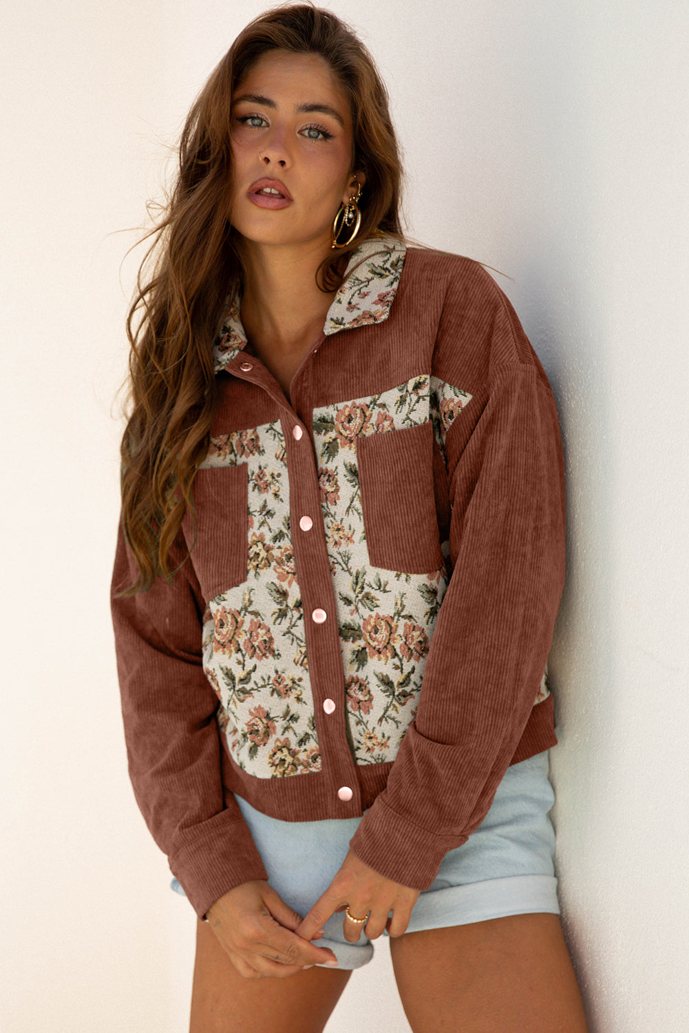 Valerie | Retro Floral Patchwork Shacket