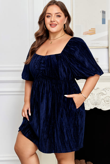 Rianne | Plus Size Velvet Square Neck Dress