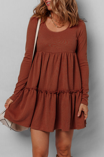 Lorna | Ribbed Knit Frill Dress