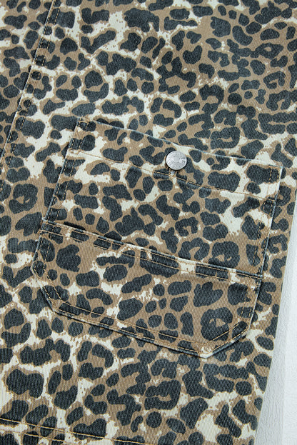 Zara | Leopard Print Denim Dress