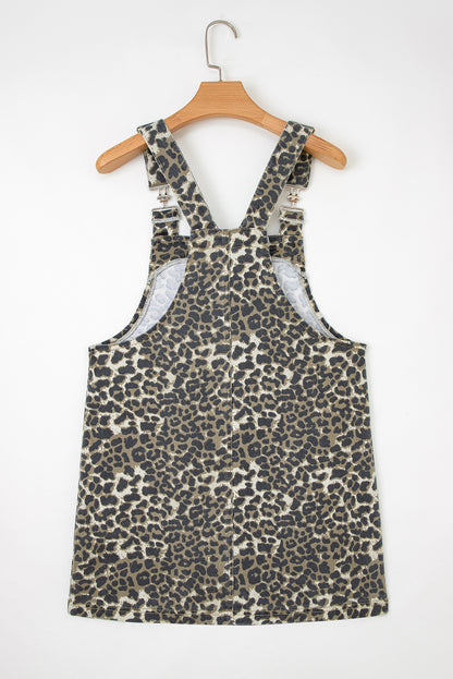 Zara | Leopard Print Denim Dress