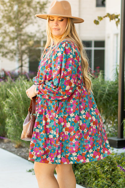 Jeanette | Floral Ruffle Plus Dress