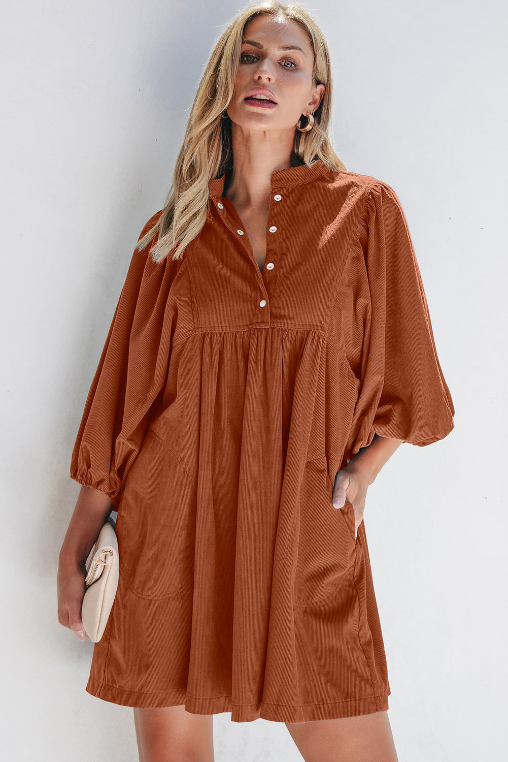 Minna | Corduroy Empire Waist Dress