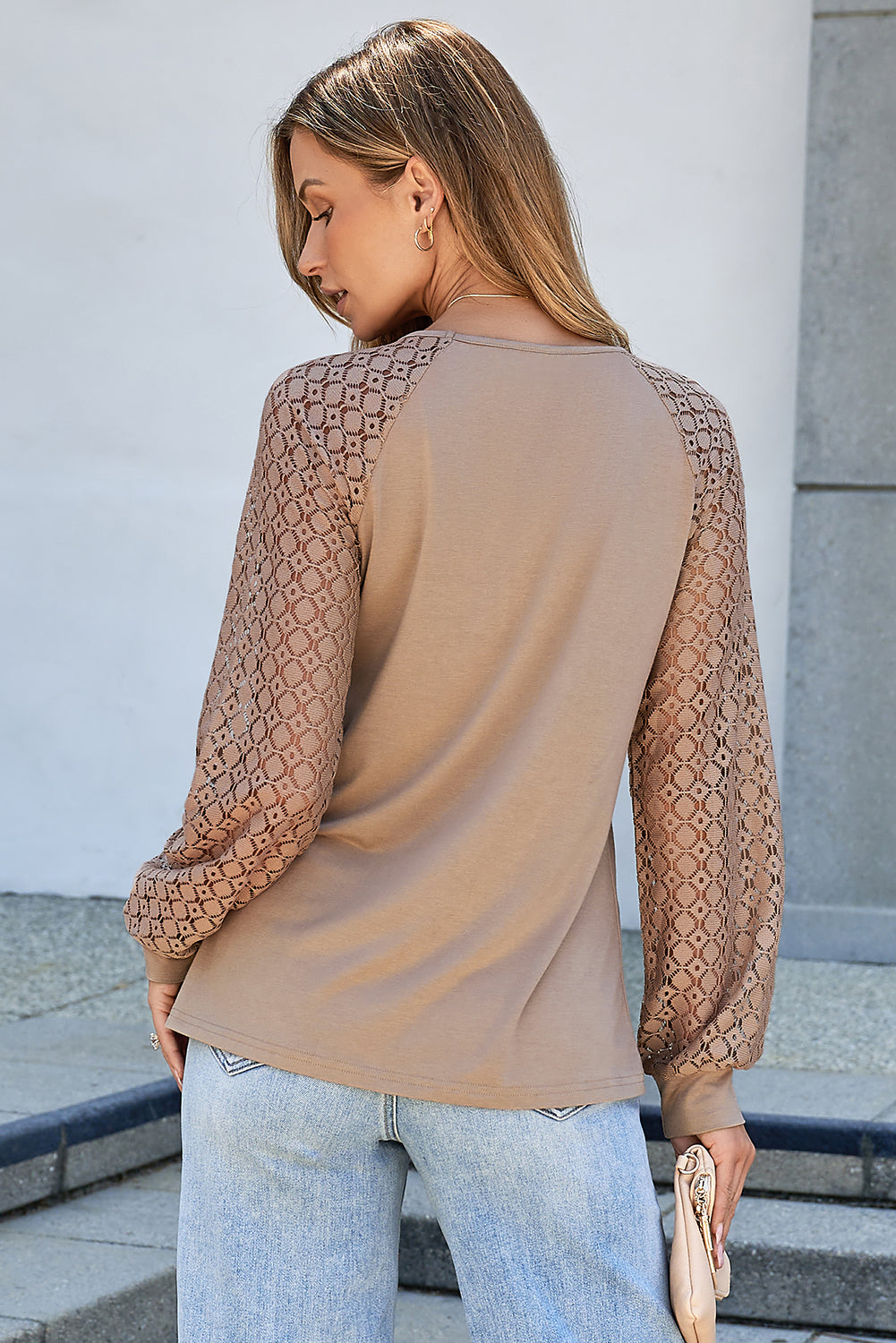 Aveline | Lace Patchwork Pleated Top