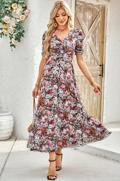 Riana | Reversible Mesh & Floral Dress