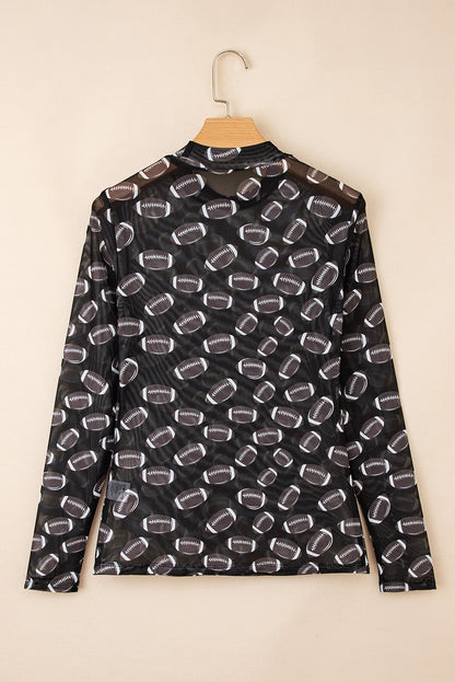 Celeste | Game Day Rugby Mesh Sheer Top