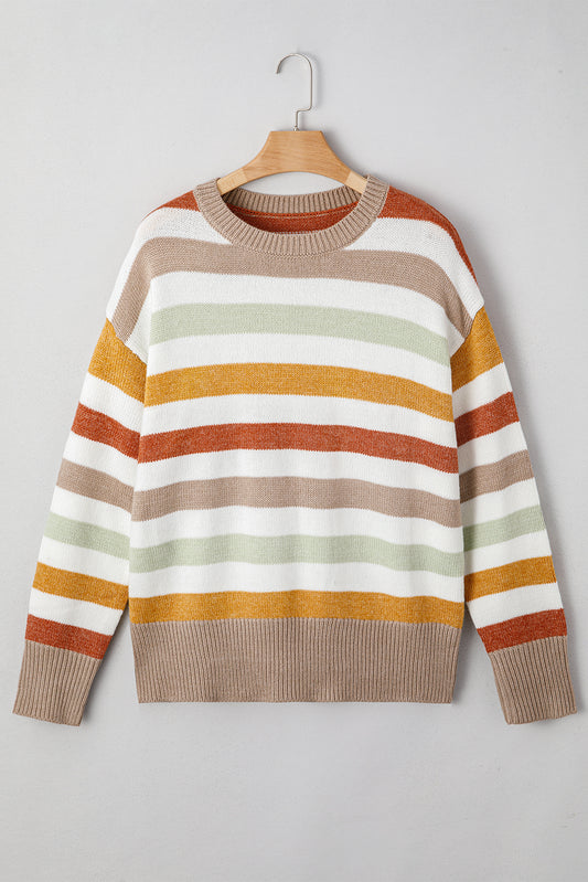 Cassandra | Plus Size Striped Colorblock Sweater