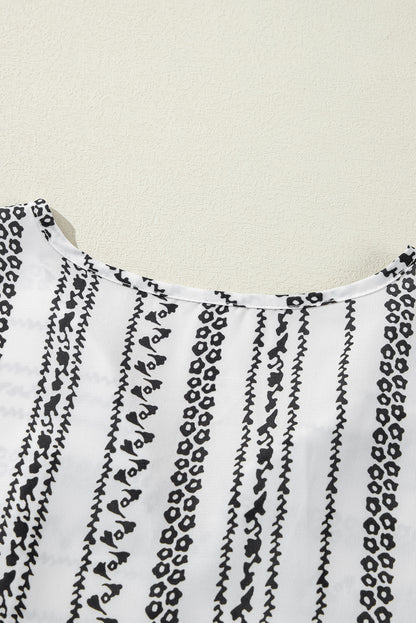 Sienna | Striped V-Neck Bell Sleeve Dress