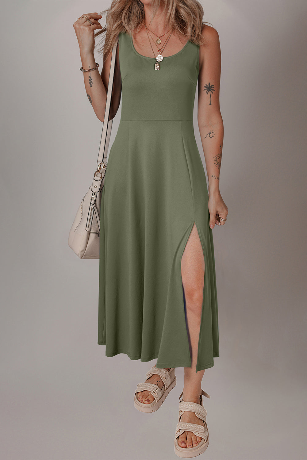 Amanda | Sleeveless Scoop Neck Dress