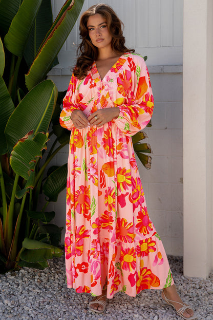 Isla | Floral V-Neck Maxi Dress
