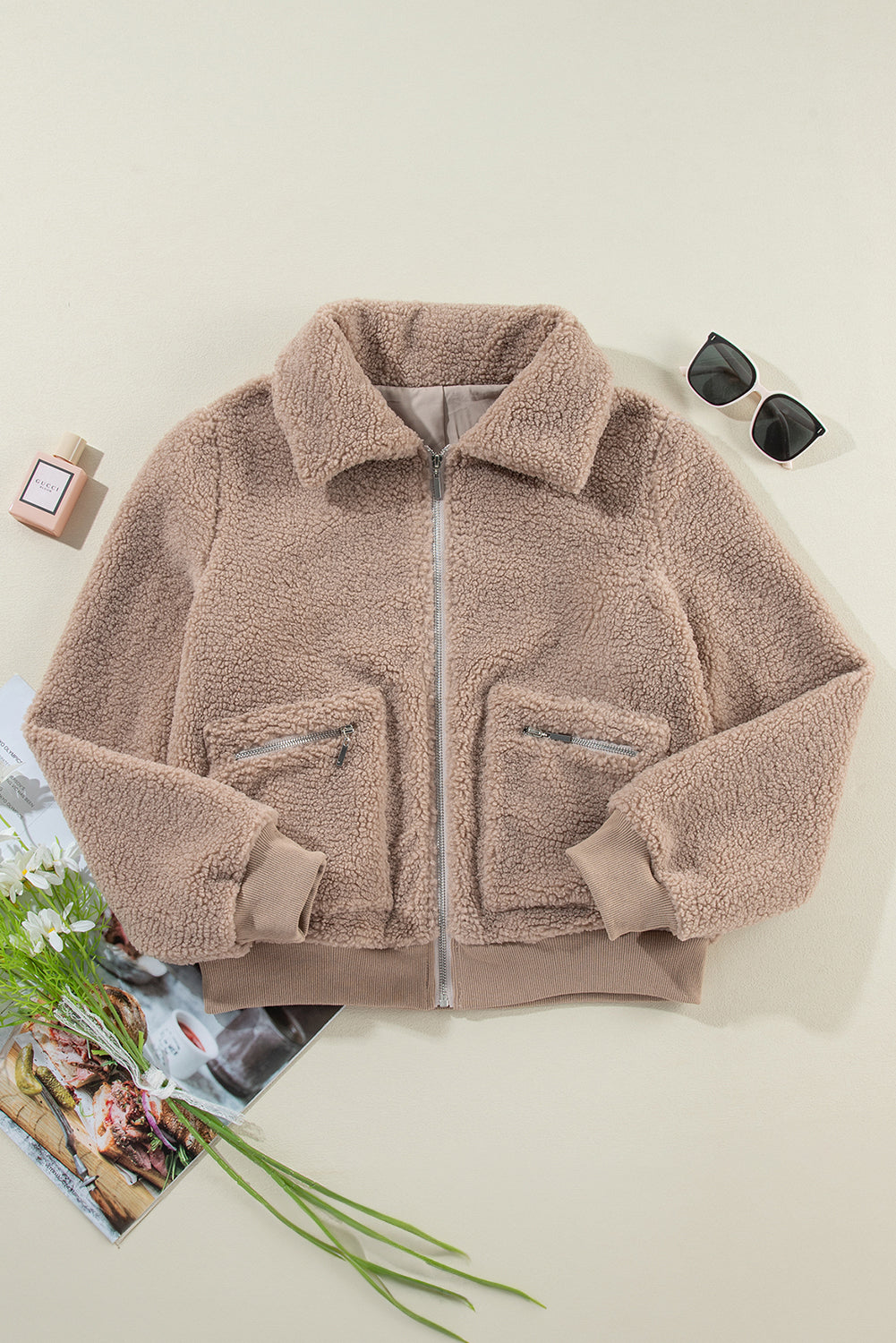Cyndel | Fuzzy Zipper Jacket
