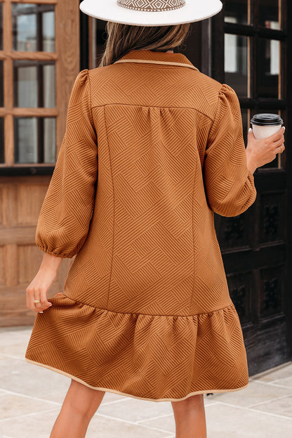 Mia | Quarter-Zip Textured Mini Dress
